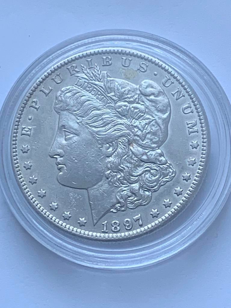 Zilveren morgan dollar 1897s San Franscisco, Ophalen of Verzenden, Noord-Amerika