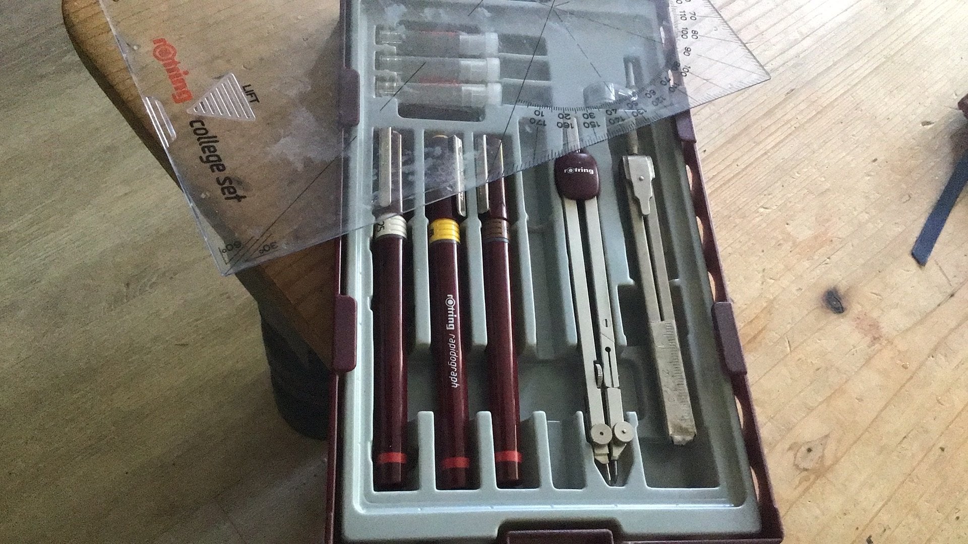 Grafische set rotring collegeset, Ophalen of Verzenden, Gebruikt