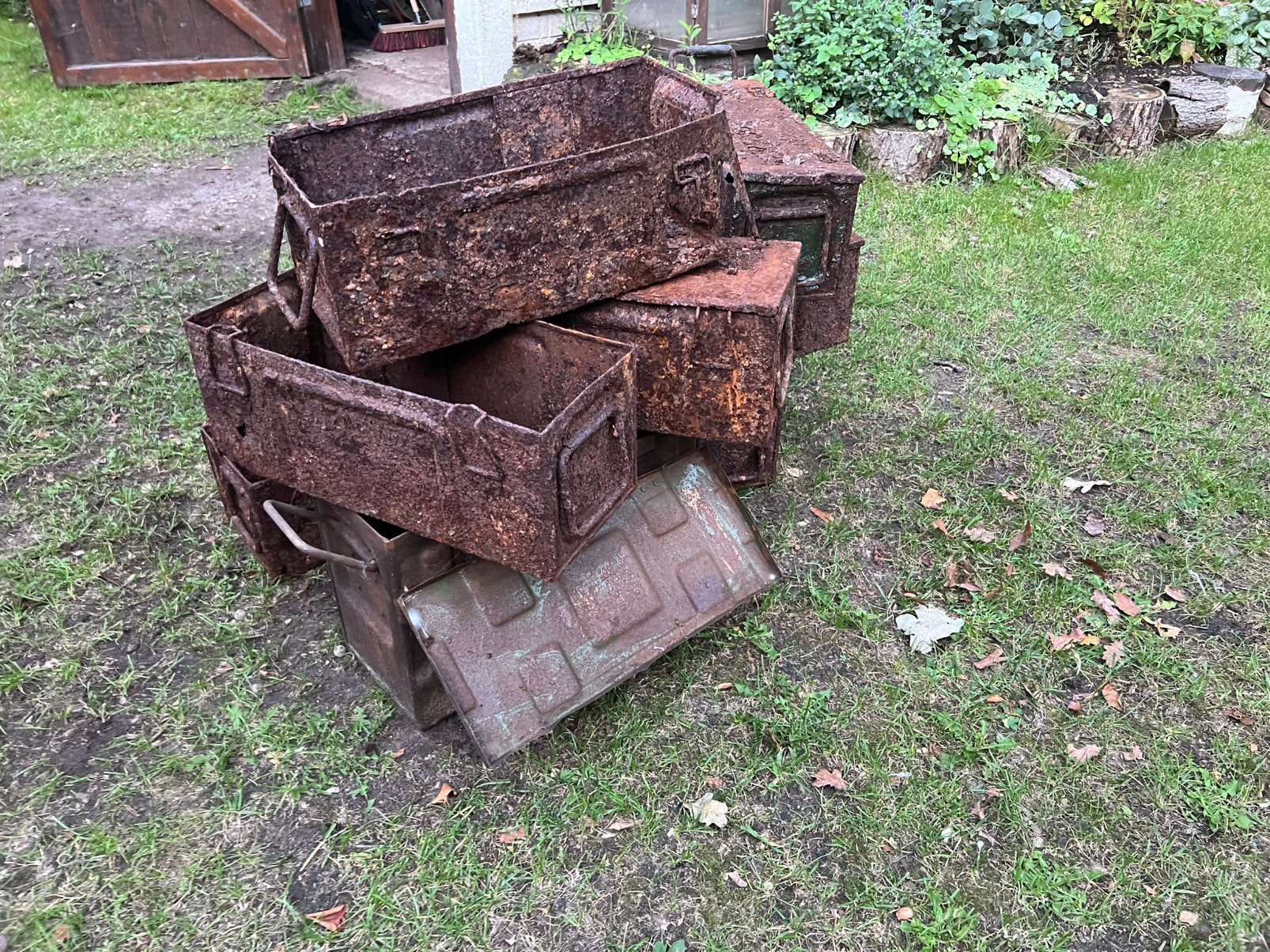 roestige metalen munitiekisten - WOII, Ophalen, Gebruikt, Overige merken