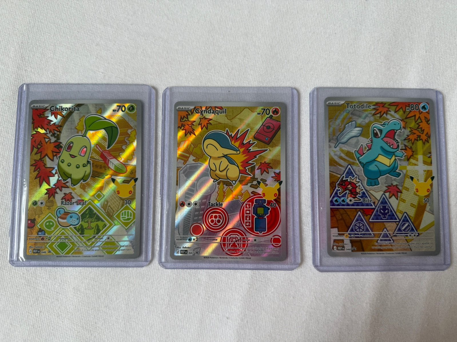 Chikorita cyndaquil totodile pokemon kaarten, Ophalen, Zo goed als nieuw