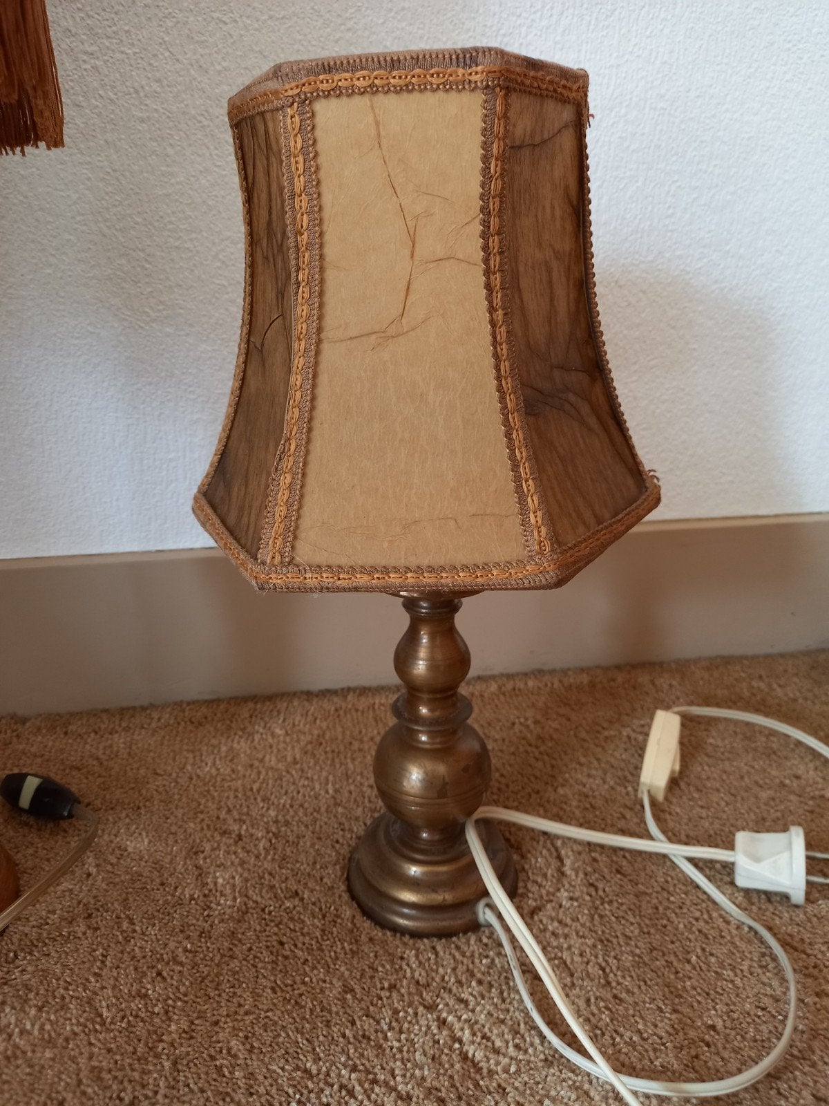 Schemerlamp met vlieskap, Ophalen of Verzenden, Schemerlamp