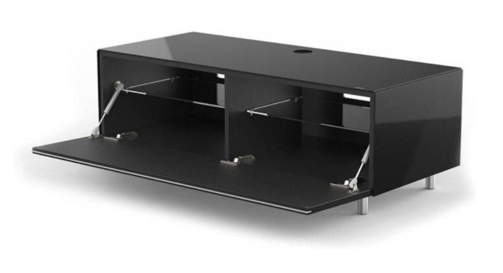 Just Racks Audio TV Meubel - Zwart Hoogglans, Ophalen, Overige materialen, Gebruikt, 100 tot 150 cm
