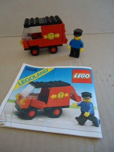 Lego set 6624, pakketbezorger met auto, met bouwboekje, Ophalen of Verzenden, Gebruikt
