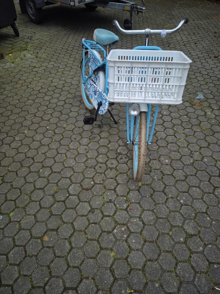 Spirit kinderfiets met mand - Blauw, 22 inch, Terugtraprem, Ophalen of Verzenden, Spirit, Gebruikt