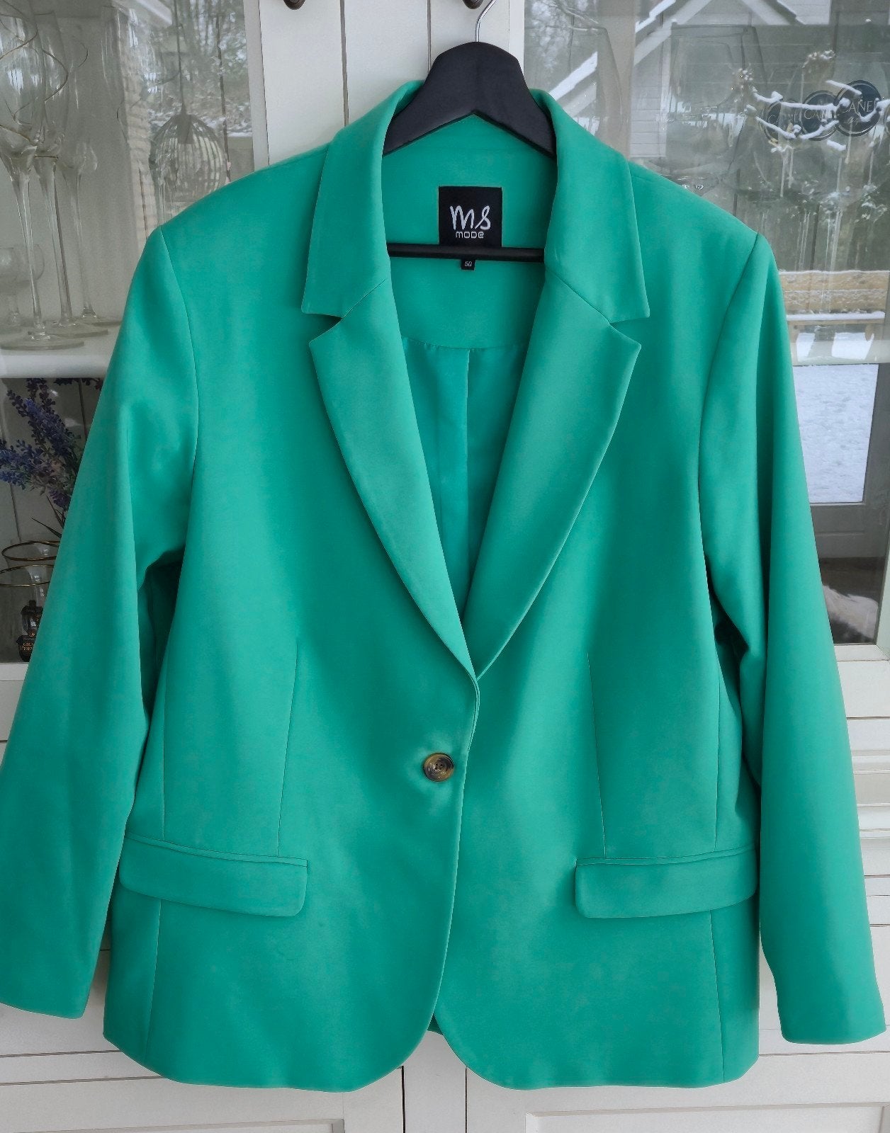 Groen colbertjasje  blazer maat 50 MS mode, Kleding | Dames, Grote Maten, Ophalen of Verzenden, Zo goed als nieuw, Groen, Trui of Vest