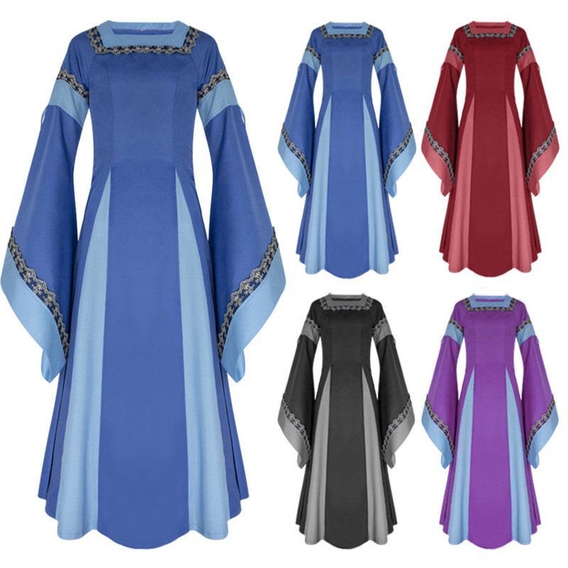 Victoriaanse renaissance jurk (dames middeleeuwse kleding), Verzenden, Nieuw, Pak of Jurk