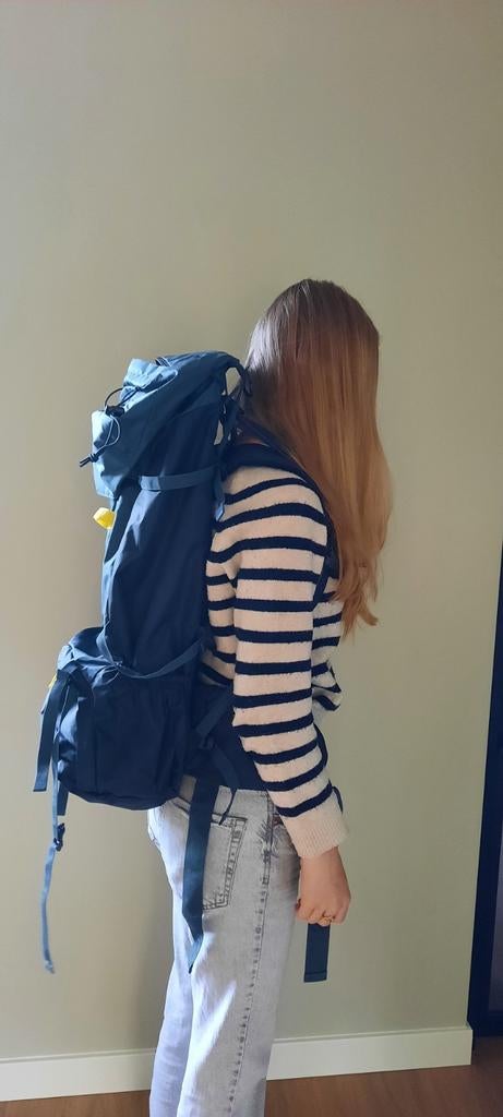 Lichtgewicht Backpack 70 liter, Ophalen, 20 tot 30 cm, Blauw, Zo goed als nieuw