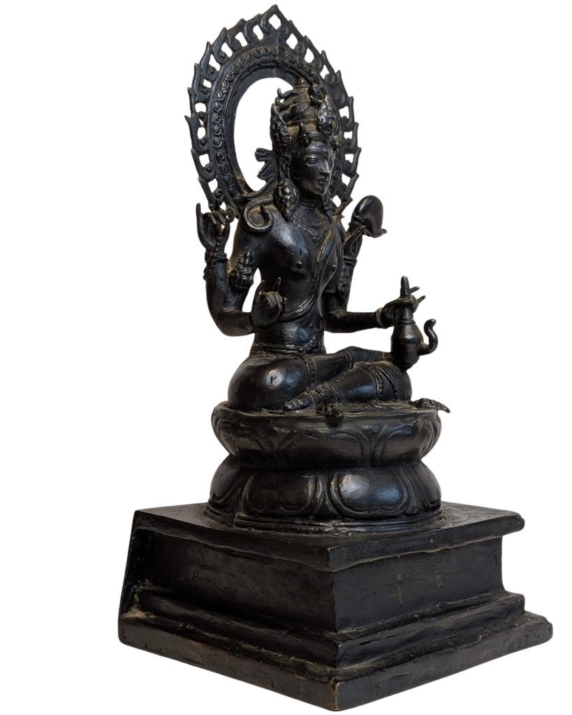Bronzen Avalokiteshvara – Tibetaans/Nepalees – 028, Zwart, Gebruikt, 34 cm, Ophalen of Verzenden