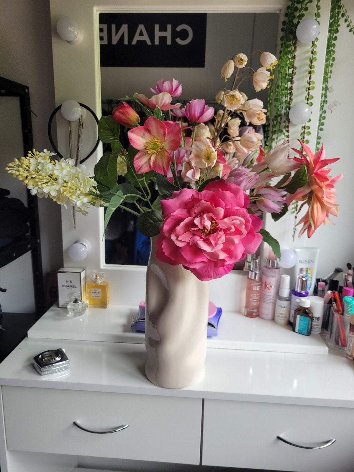 Zijde Boeket Roze, Inclusief kunstbloemen, Binnen, Roze, Ophalen of Verzenden