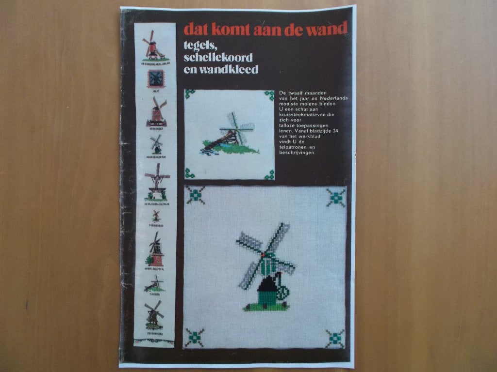 Kruissteek telpatroon: SCHELLEKOORD MET MOLENS, Mies Bloch2, Ophalen of Verzenden, Zo goed als nieuw, Handborduren, Patroon
