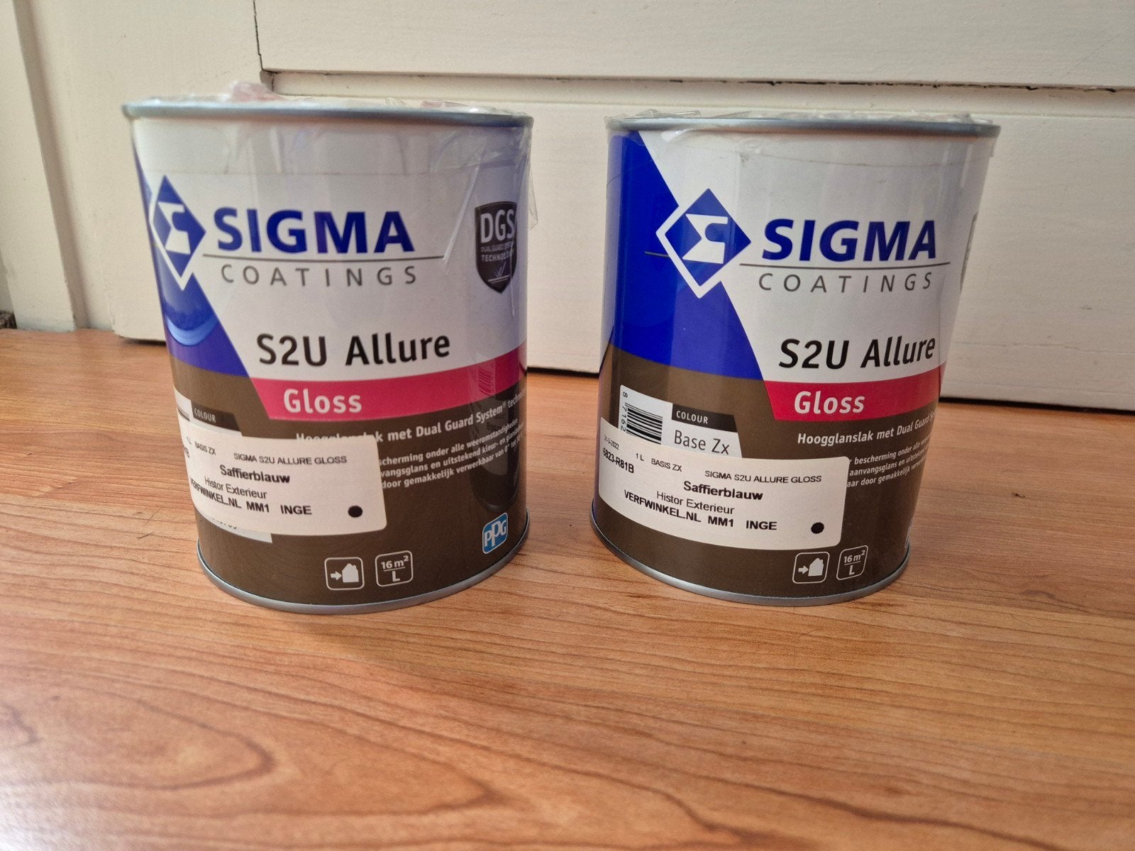 Sigma S2U Allure Gloss Saffierblauw 2x 1L, Minder dan 5 liter, Verzenden, Nieuw, Blauw