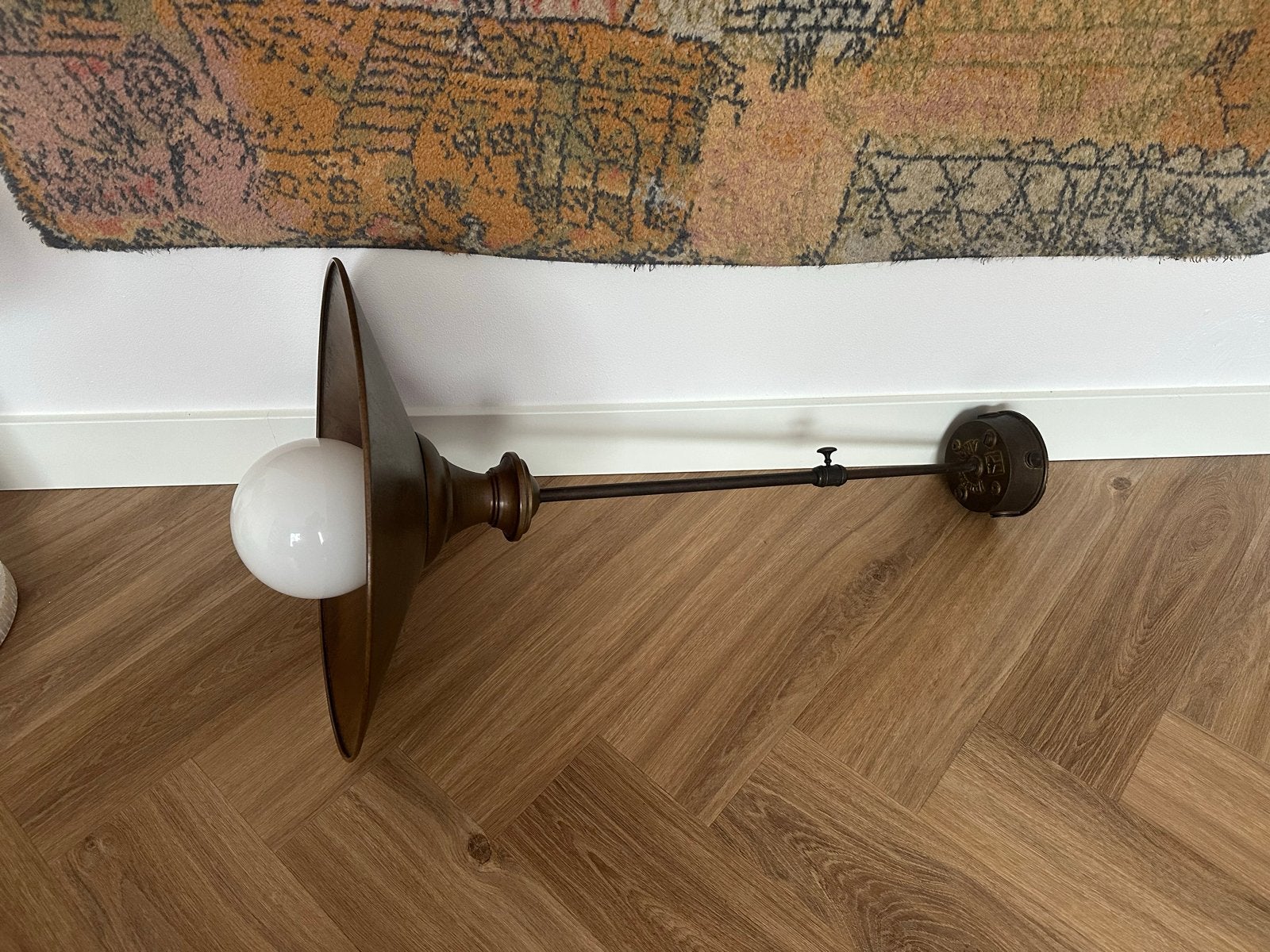 Vintage koperen lamp Aldo Bernardi, Antiek en Kunst, Ophalen