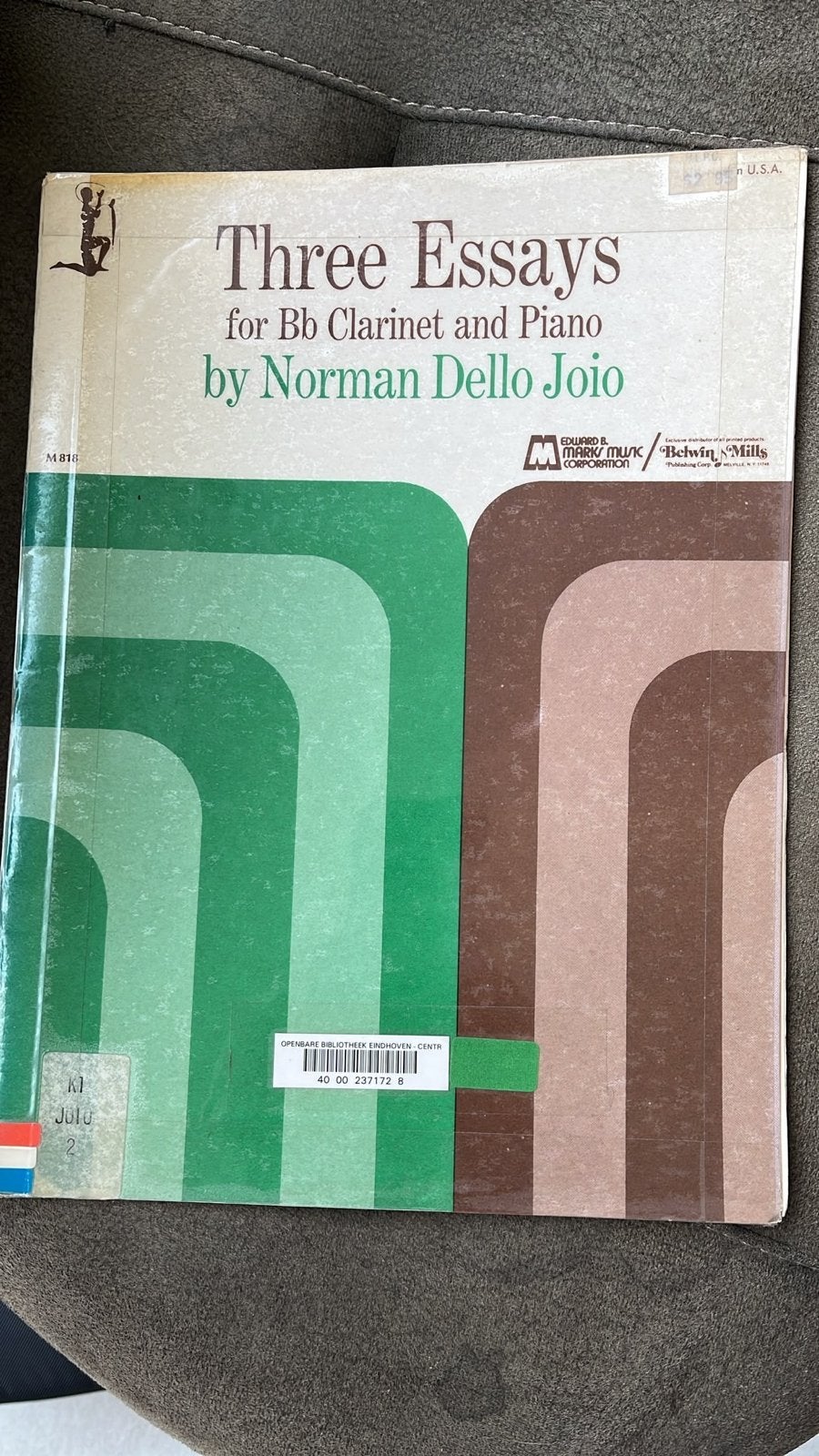 Three Essays voor Klarinet en Piano - Norman Dello Joio, Muziek en Instrumenten, Gebruikt, Klassiek, Ophalen of Verzenden, Klarinet