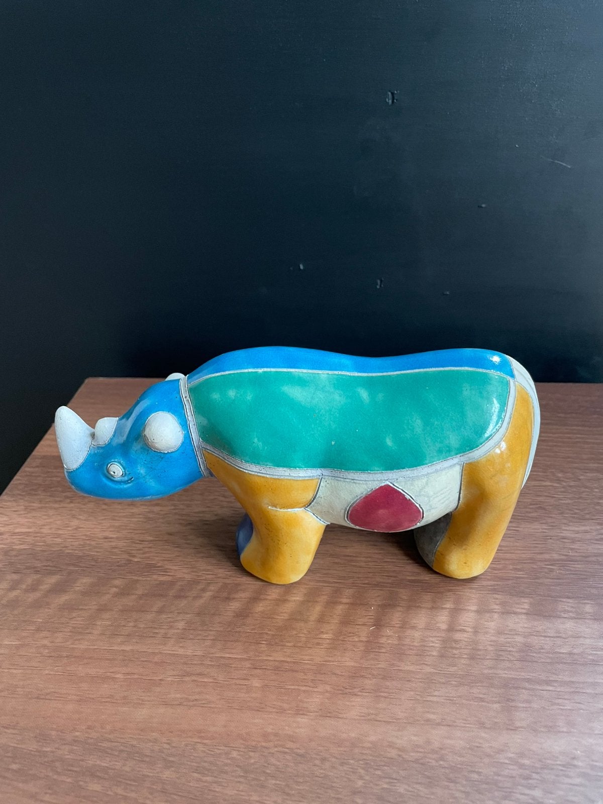 Vintage handgemaakt Raku keramiek (neushoorn)Fenix, Ophalen of Verzenden