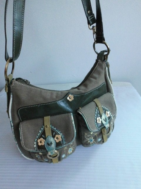 OILILY ZOMERSE 'BLOEMEN DESSIN' TAS, Verzenden, Gebruikt, Groen, Schoudertasje