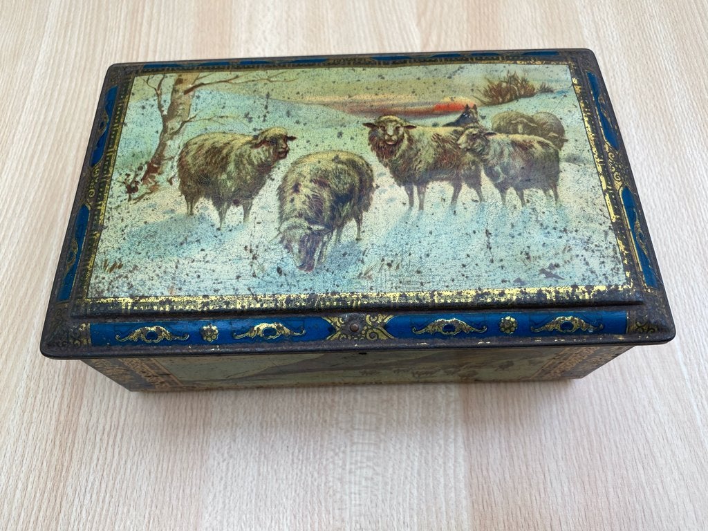 Vintage blikken doos"Woud Bekkers Amsterdam Dordt", Verzamelen, Blikken, Verzenden, Gebruikt, Overige
