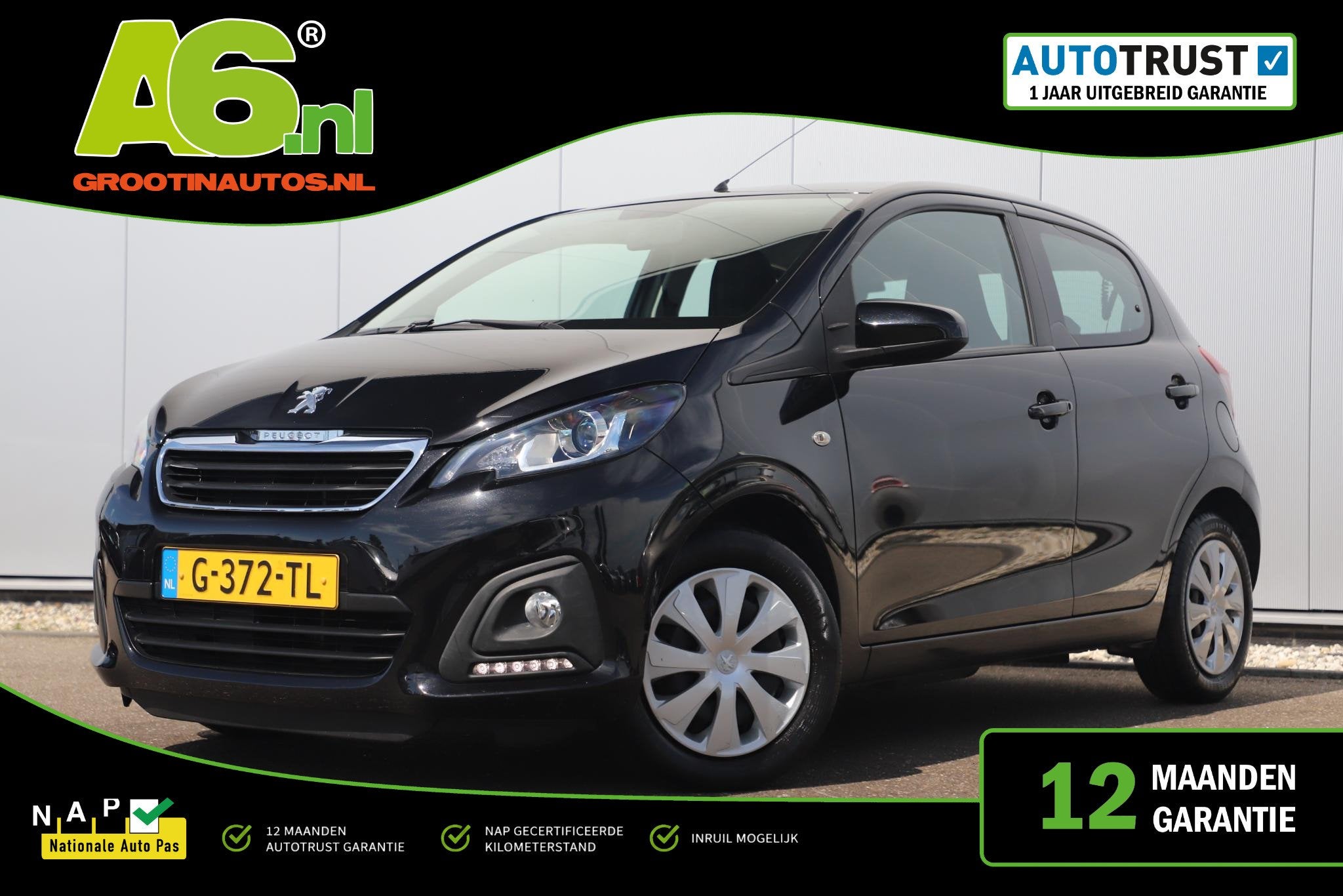 Peugeot 108 1.0 e-VTi Active Airco Radio Bluetooth Elektrisc, Auto's, Peugeot, Voorwielaandrijving, Stof, Gebruikt, Met garantie (alle)