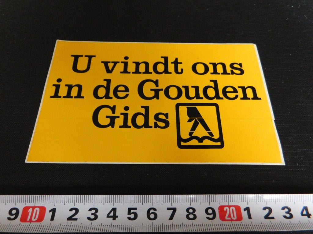 sticker U vindt ons in de Gouden Gids, Ophalen of Verzenden, Zo goed als nieuw