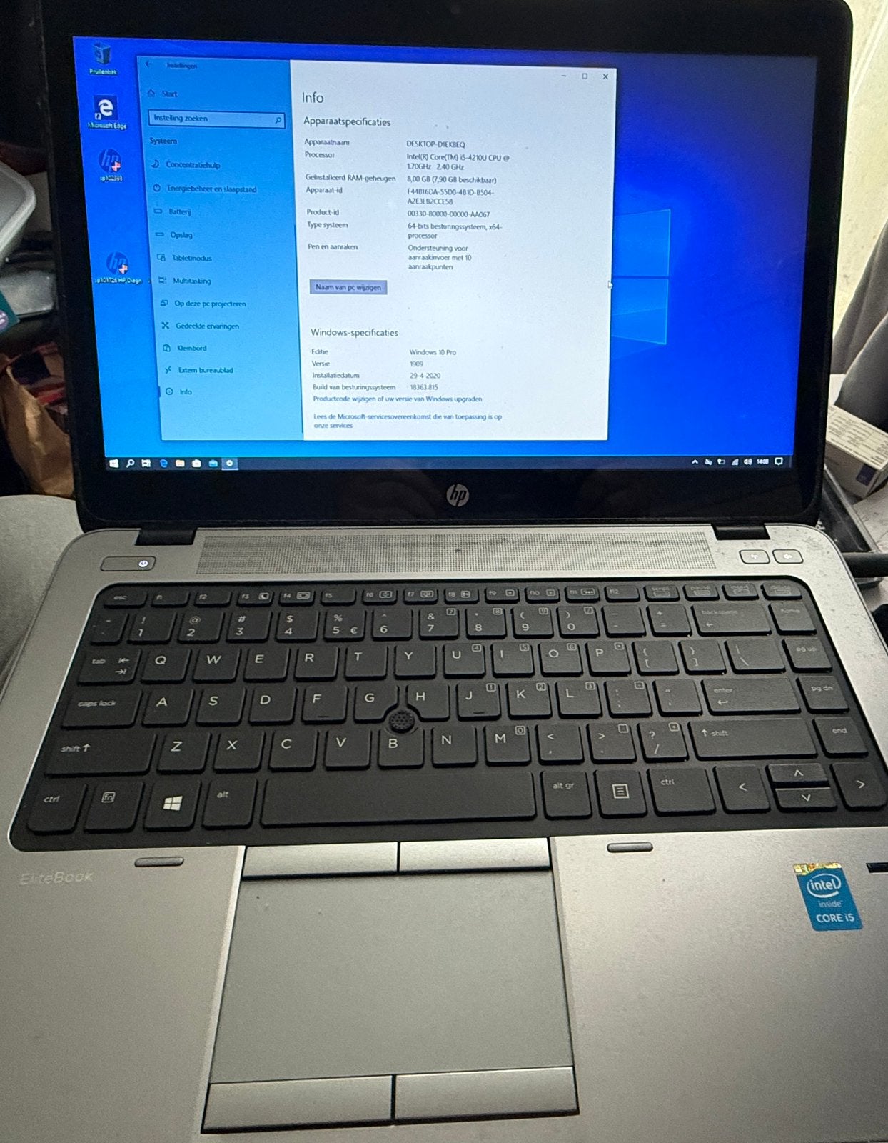 HP EliteBook G1 TouchScreen, Gebruikt, 2 tot 3 Ghz, 8 GB, Met touchscreen