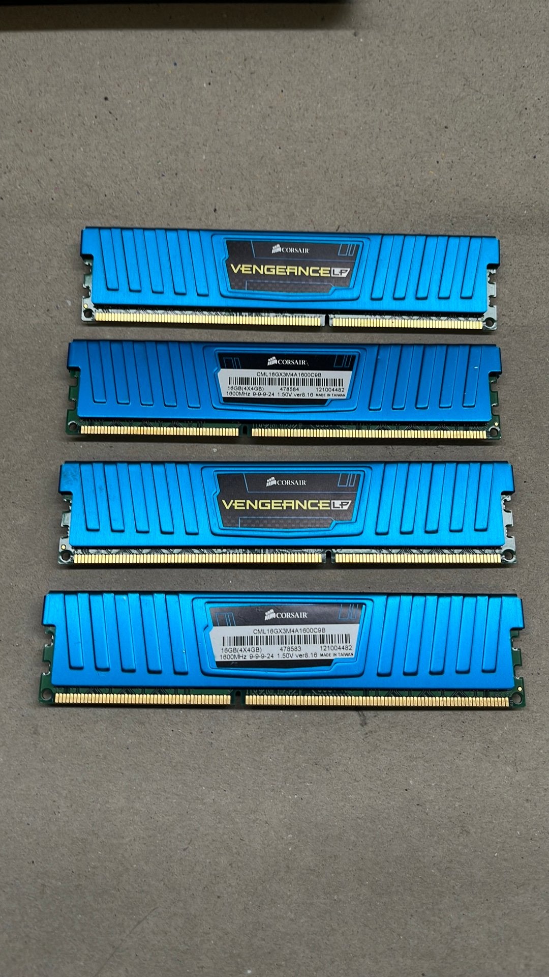 Corsair Vengeance LP Blue 16GB (4x4GB) DDR3 RAM Kit, Computers en Software, Onbekend, DDR3, Ophalen of Verzenden, Onbekend