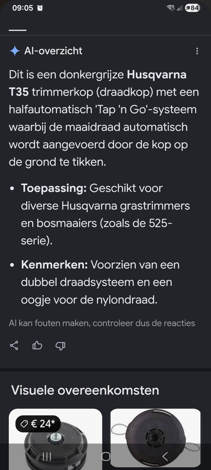 Husqvarna T35 Trimmerkop (Draadkop) - Zo goed als nieuw, Ophalen of Verzenden, Zo goed als nieuw, Husqvarna