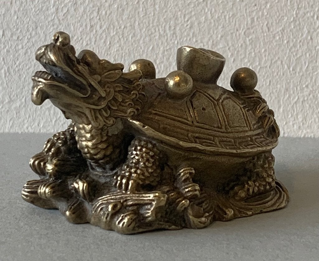 Prachtige Feng Shui Drakenschildpad, Antiek en Kunst, Ophalen, Brons