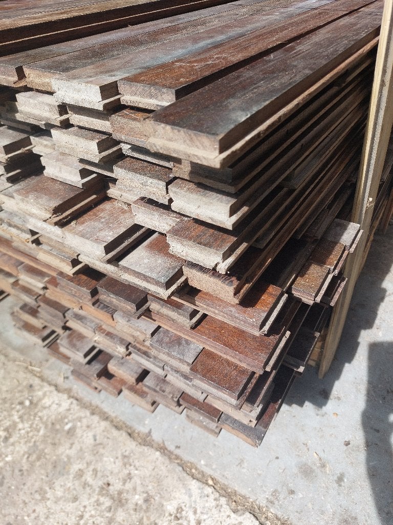 Parketvloer Panga Panga hout, Gebruikt, 50 tot 150 cm, 10 m² of meer, Hout