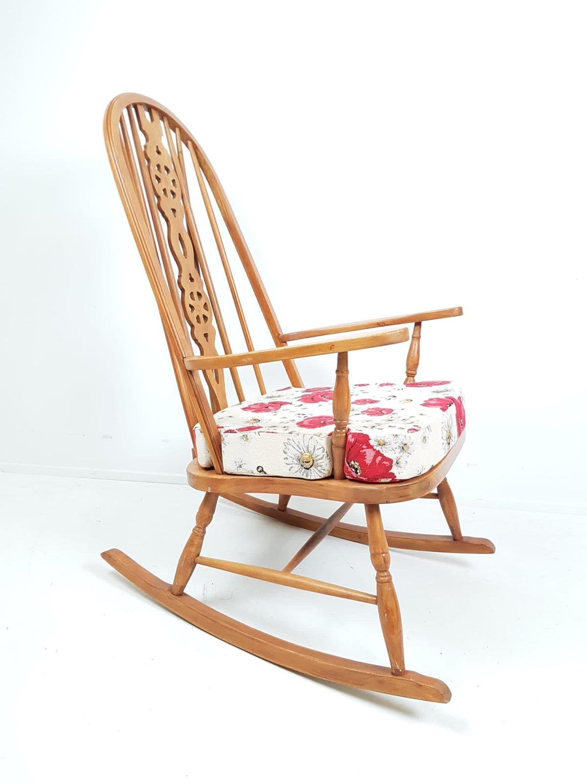 Vintage windsor schommelstoel antiek | rocking chair wood, Gebruikt, ., Ophalen of Verzenden, .