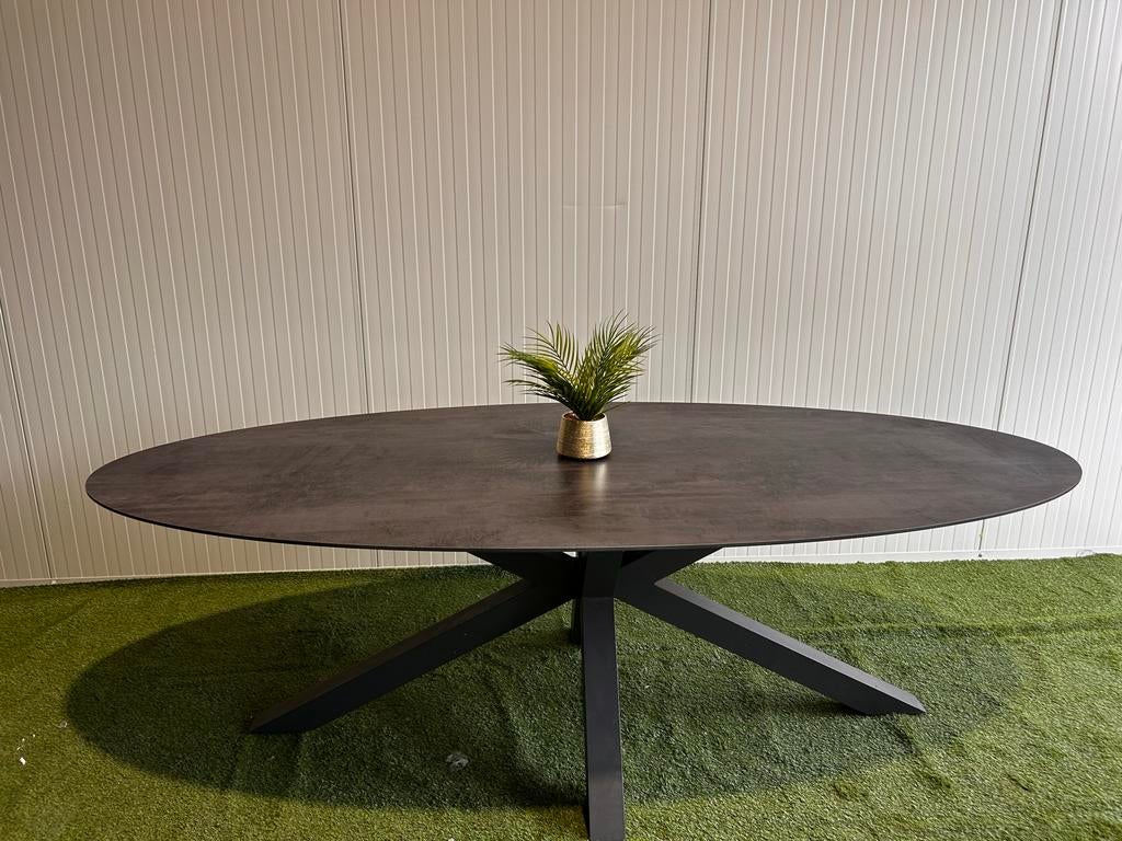 Coco Lunea ovale tuintafel 240x120 cm antraciet nieuw, Tuin en Terras, Tuintafels, ., Ophalen of Verzenden, ., Ovaal
