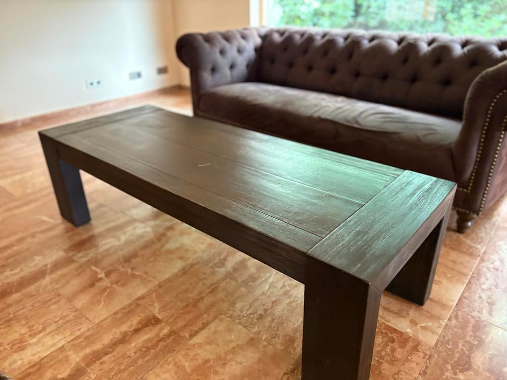 Robuuste donkerbruine salontafel, Ophalen, Gebruikt