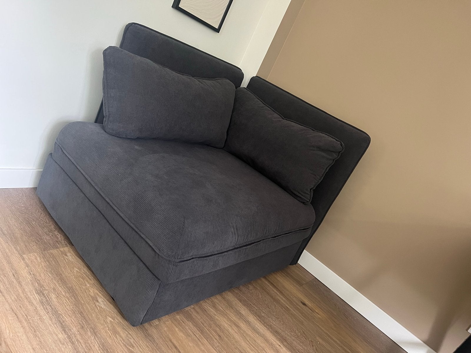 IKEA slaapbank - Donkergrijs, compact en comfortabel, Ophalen, Gebruikt, Eenpersoons, 80 cm