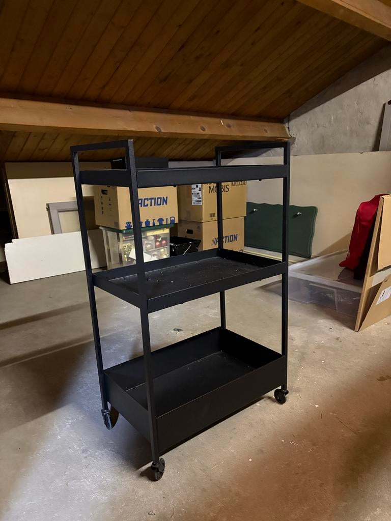 IKEA Keukentrolley - Zwart Metaal - Handig en Mobiel, Ophalen of Verzenden, Zo goed als nieuw