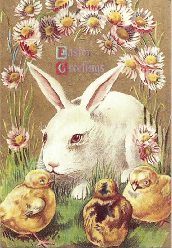 Pasen prentbriefkaart: Pasen met kuikentjes {46}, Verzenden, 1980 tot heden, Ongelopen, Feest(dag)