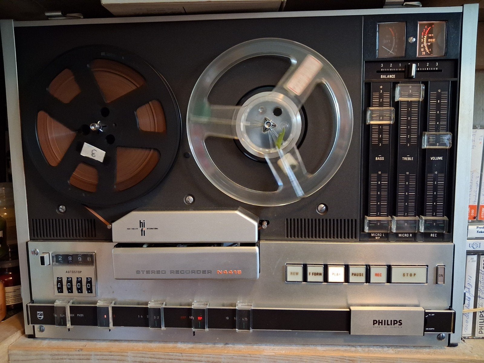 Philips N4418, Ophalen, Bandrecorder