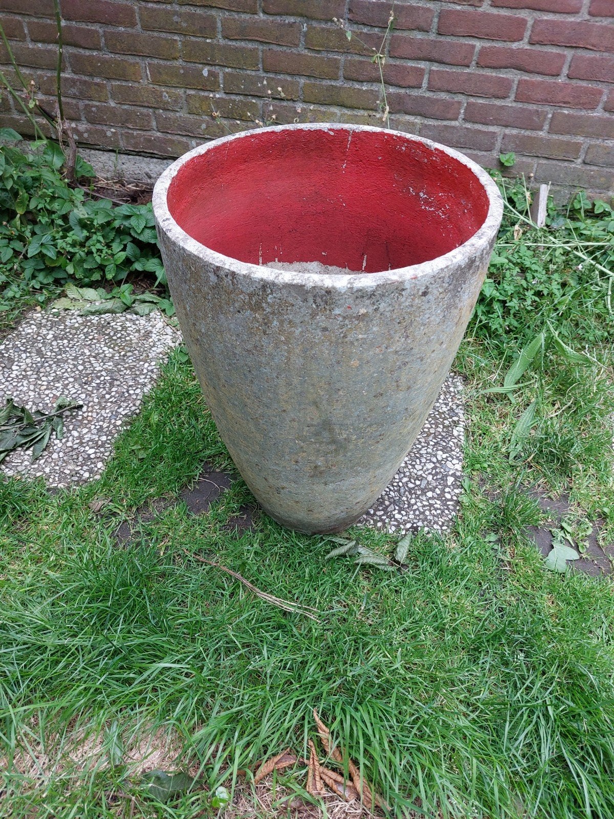 Grote ronde bloempot van beton - 60 cm hoog, 40 cm doorsnede, Ophalen, Gebruikt, Rond, Balkon