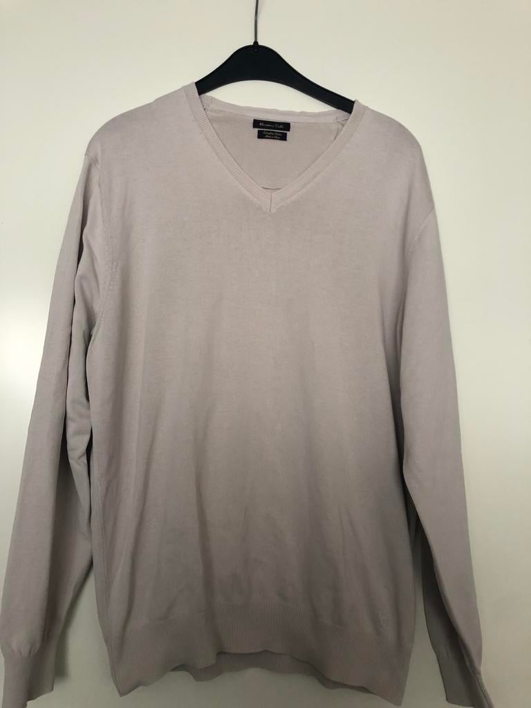 Stijlvolle Massimo Dutti V-hals trui - Beige, Kleding | Heren, Truien en Vesten, Ophalen of Verzenden, Zo goed als nieuw, Maat 48/50 (M)
