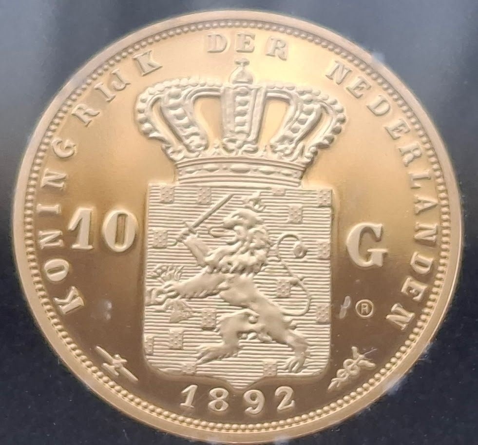 Originele Herslag 10 Gulden 1892 - Wilhelmina, Verzenden, Overige materialen, Nederland