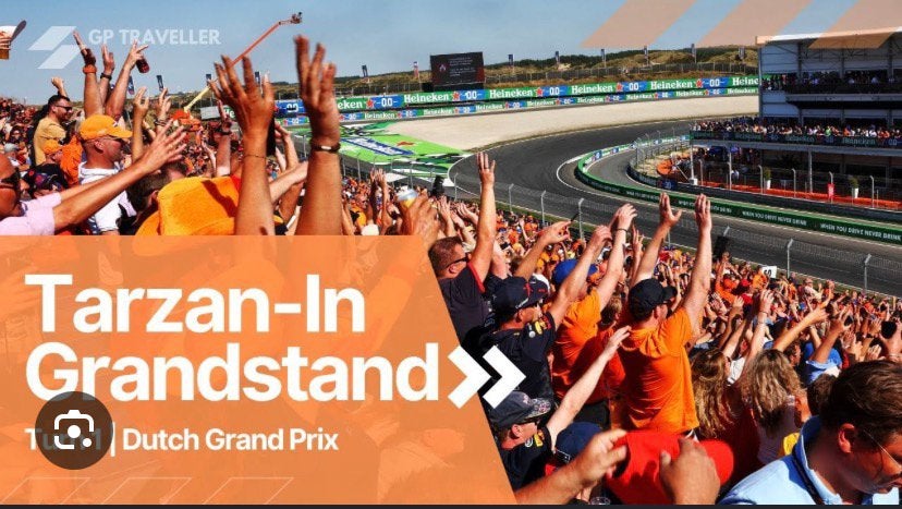 Formule 1 Zandvoort Tarzan-In Grandstand zaterdag Dutch GP, Tickets en Kaartjes, Evenementen en Festivals, Eén persoon