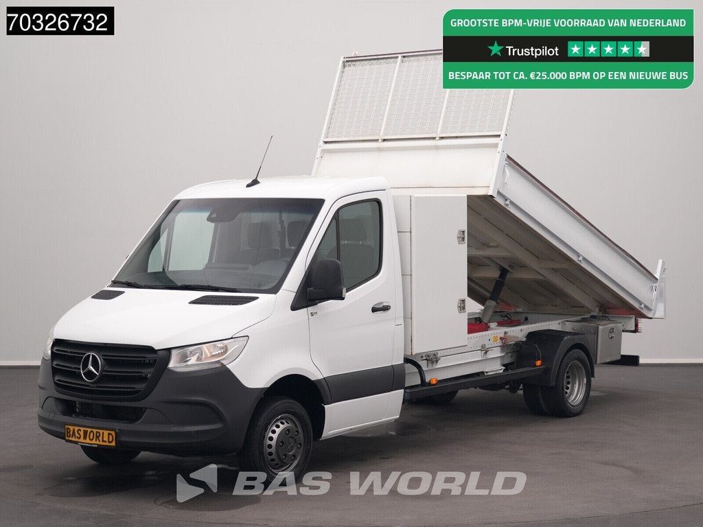 Mercedes Sprinter 515 CDI Kipper met Kist Dubbellucht 3,5t T, Auto's, Bestelauto's, Stof, Gebruikt, Euro 6, 4 cilinders
