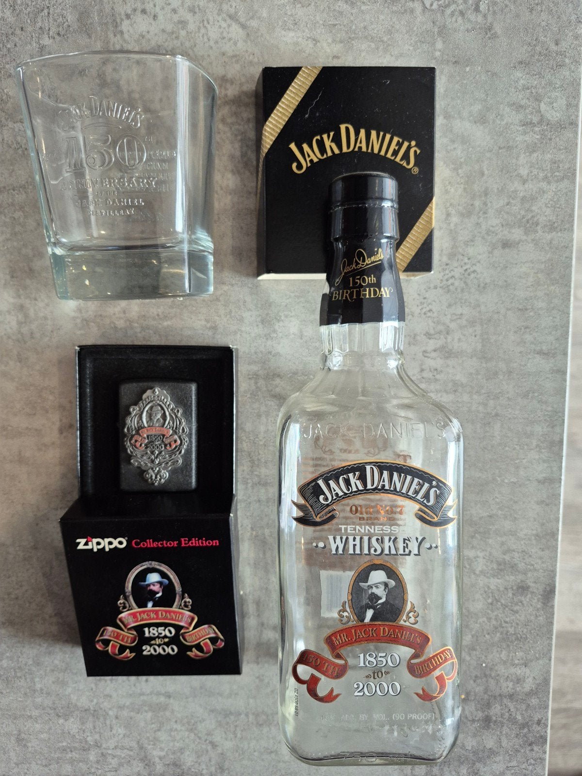 Jack Daniel's Collector's Set: Glas, Zippo & Fles, Verzamelen, Ophalen of Verzenden