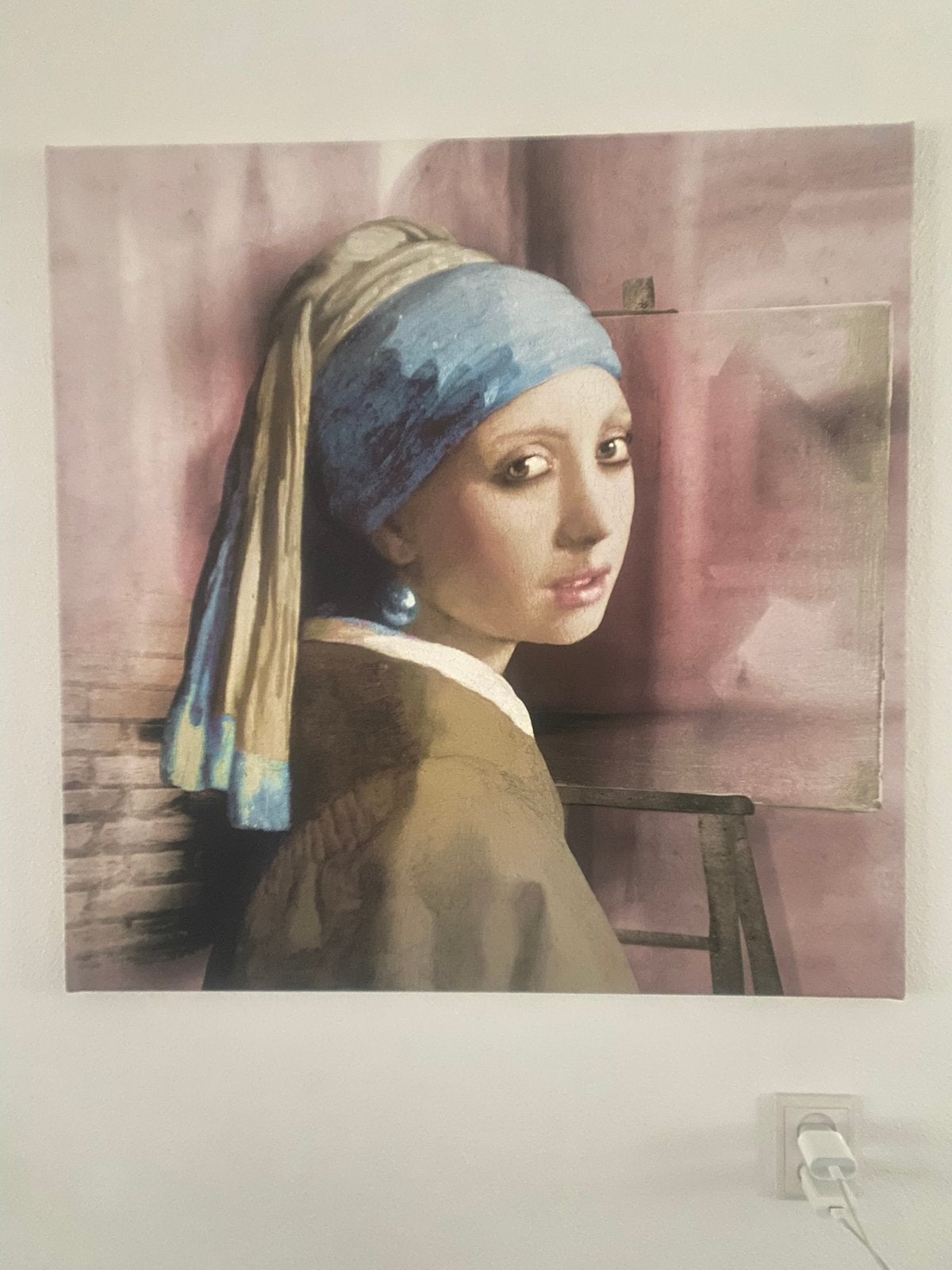 Moderne variant meisje met de parel, Antiek en Kunst, Ophalen