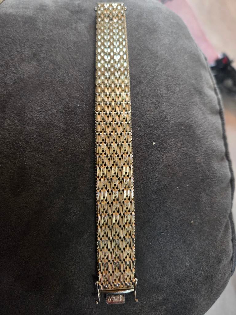 schakelarmband vintage, Sieraden, Tassen en Uiterlijk, Armbanden, Ophalen of Verzenden, Gebruikt, Goud, Staal