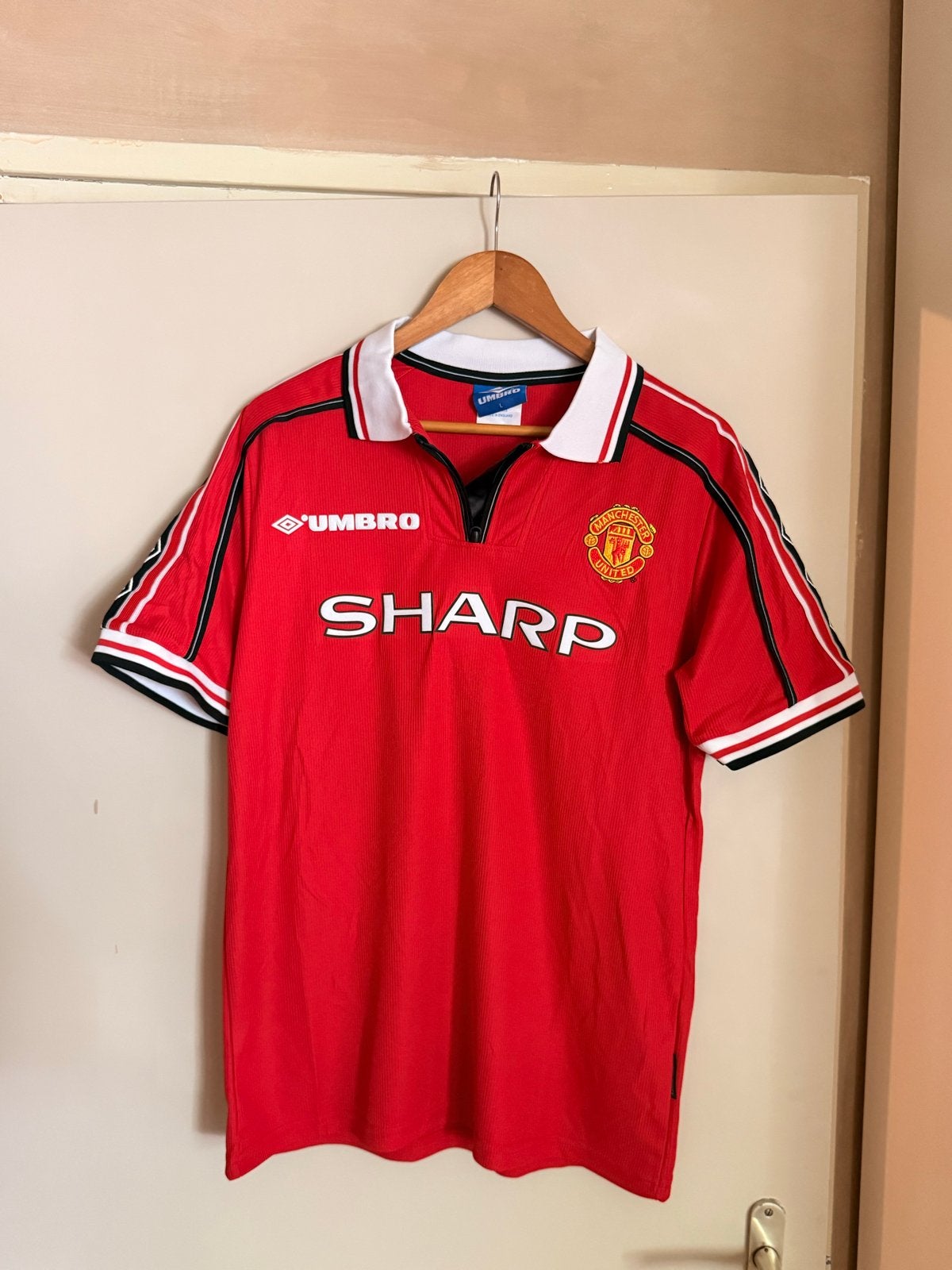 Vintage Manchester United Beckham #7 Shirt, Maat L, Ophalen of Verzenden, Zo goed als nieuw, Shirt