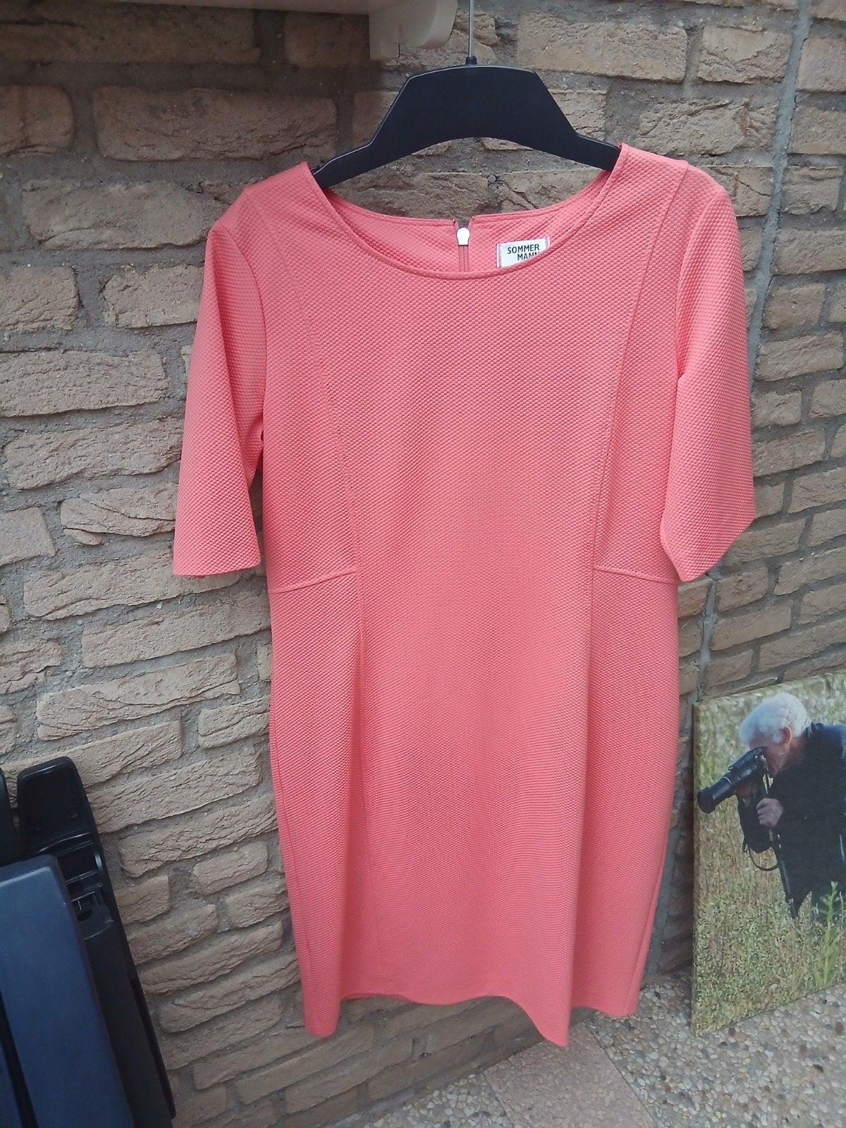 Zalmroze Sommer Mann Jurk Maat 40 Gevoerd Knielengte, Kleding | Dames, Jurken, Maat 38/40 (M), Sommer Mann, Ophalen of Verzenden