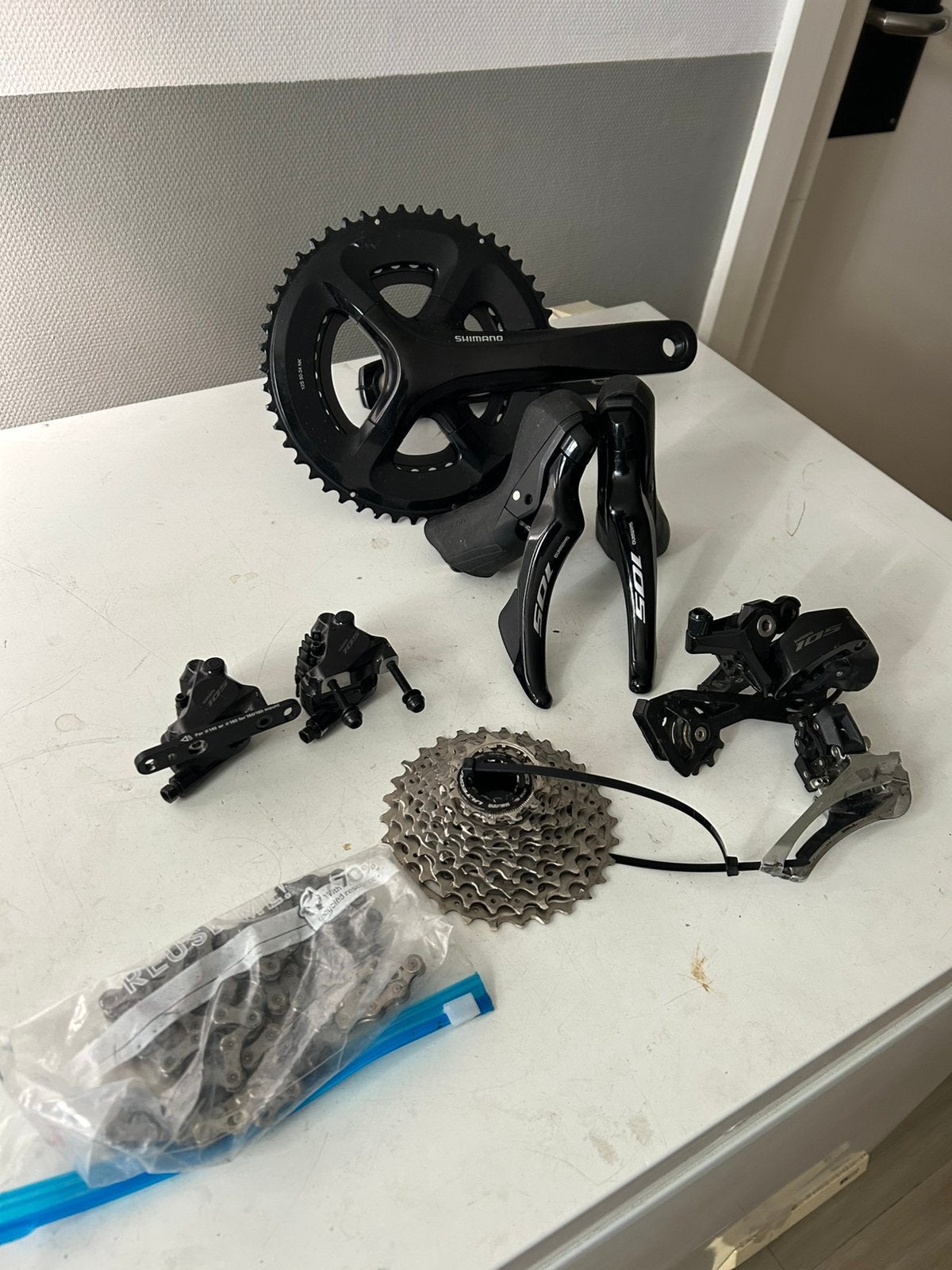 Groep shimano 105 disc 12 speed, Fietsen en Brommers, Ophalen, Remmen
