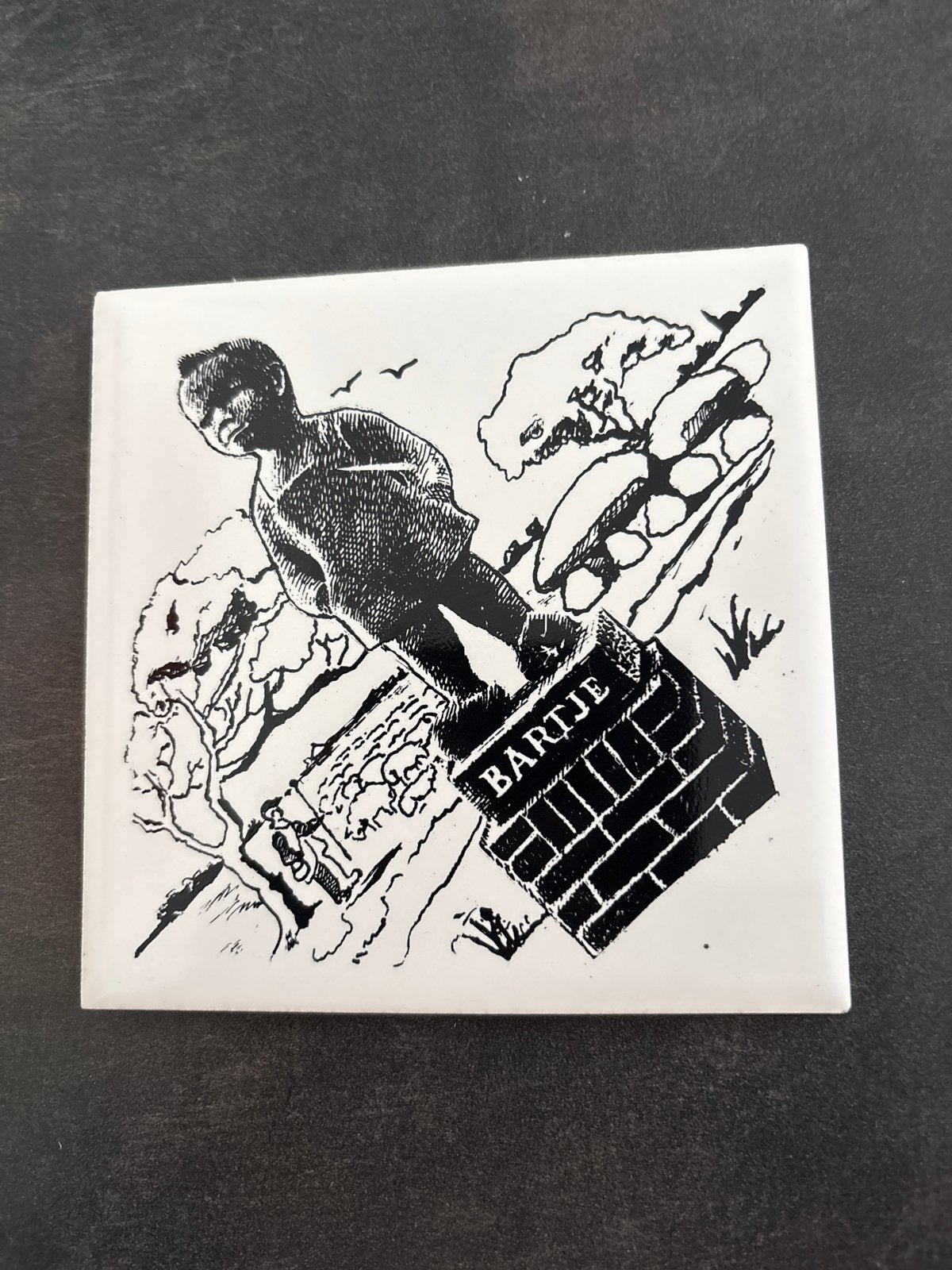 Vintage tegel met Bartje afbeelding - 11x11 cm, Antiek en Kunst, Ophalen of Verzenden