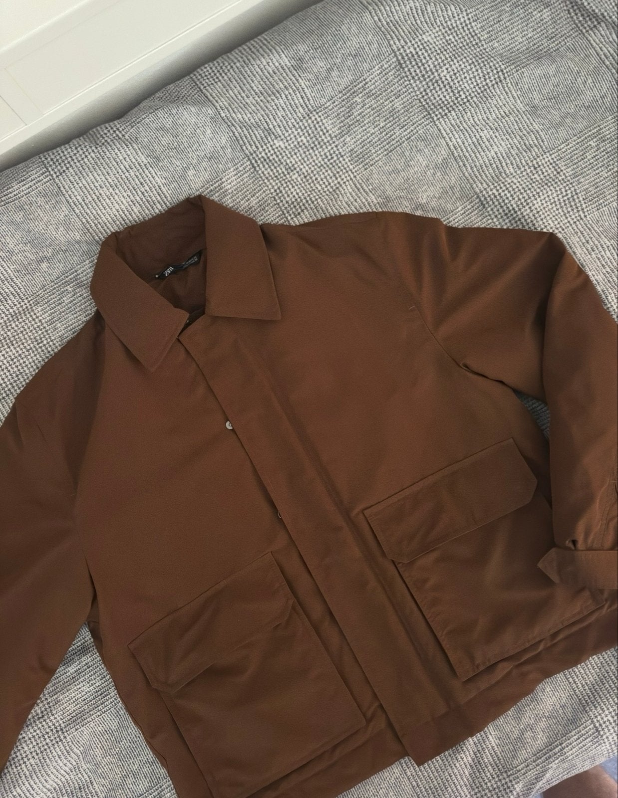 Zara Bruine Overshirt Jas Maat M, Ophalen of Verzenden, Zo goed als nieuw, Maat 48/50 (M), Bruin