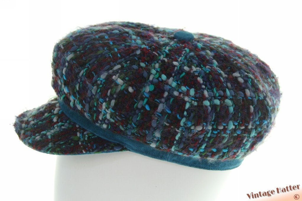 Vintage Ballonpet Liz Claiborne turkois mix 57 goede staat, 56 of 57 cm (M, 7 of 7⅛ inch), Ophalen of Verzenden, Liz Claiborne