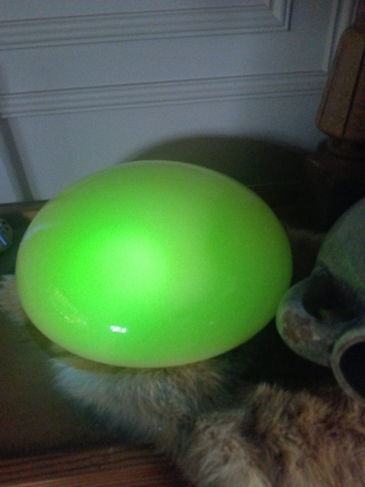 Vintage opaline uranium glazen lampenkap - bolvormig, Ophalen of Verzenden