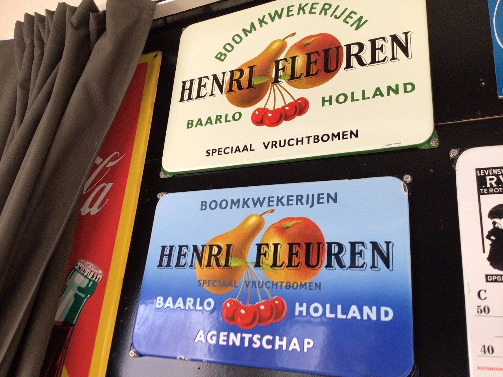 2 zeer mooie emaille borden   Bieden van af 3000€, Ophalen of Verzenden